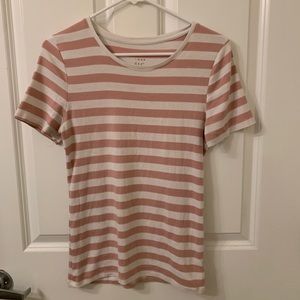 Pink & white striped T-shirt